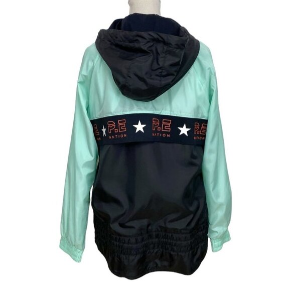 PE NATION X H&M BLACK MINT ZIP UP HOODED LIGHTWEIGHT TRACK JACKET - S - Picture 5 of 12